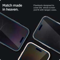 Spigen Vetro temperato privacy GLAStR EZ Fit + Applicatore - confezione da 2 Apple iPhone 14 Pro Max