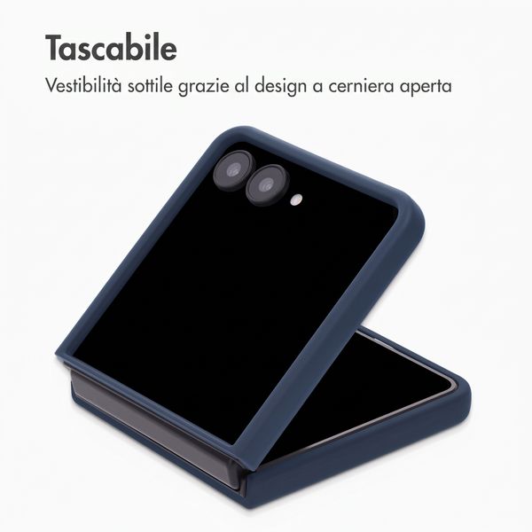 Accezz Cover Posteriore in Silicone Liquido Samsung Galaxy Z Flip 8 - Blu scuro