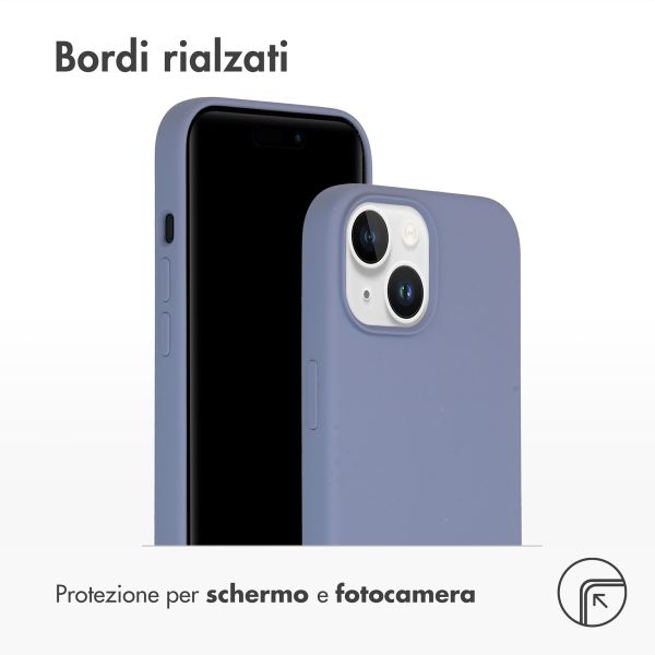 Accezz Cover in silicone liquido con MagSafe Apple iPhone 15 - Lavender Gray