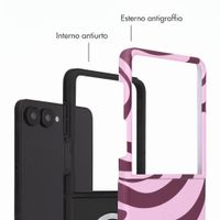 Selencia Cover posteriore Vivid con MagSafe Samsung Galaxy Z Flip 8 - Wavy Swirl Pink Plum