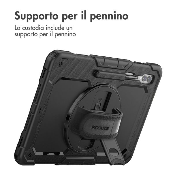 Accezz Cover Posteriore Resistente con tracolla Samsung Galaxy Tab S10 Ultra / Tab S9 Ultra - Nero
