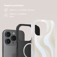 Selencia Cover posteriore Vivid con MagSafe Apple iPhone 15 Pro - Desert Waves Beige