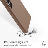 Accezz Cover in silicone liquido con MagSafe Samsung Galaxy S25 FE - Marrone chiaro
