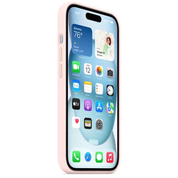 Apple Cover Posteriore in Silicone con MagSafe Apple iPhone 15 - Light Pink