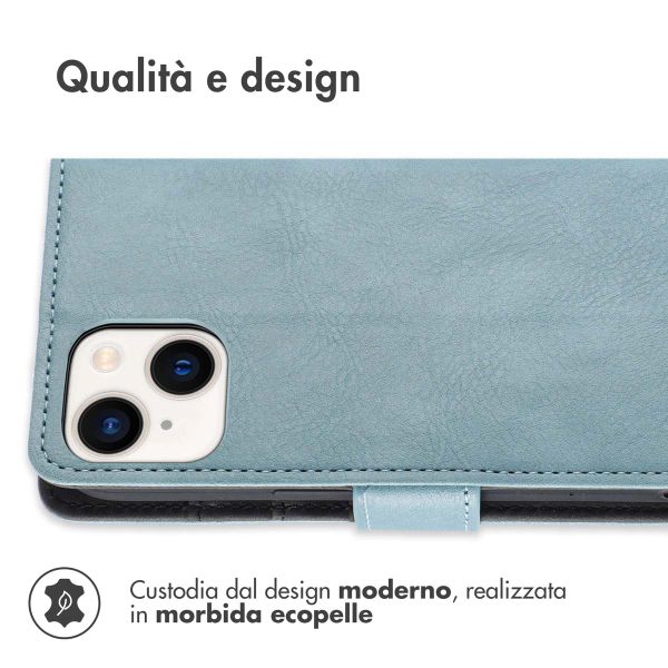imoshion Cover a libro di Lusso Apple iPhone 14 / 13 - Azzurro