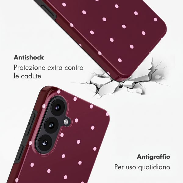 Selencia Cover posteriore Vivid con MagSafe Samsung Galaxy S26 FE - Happy Dots Burgundy