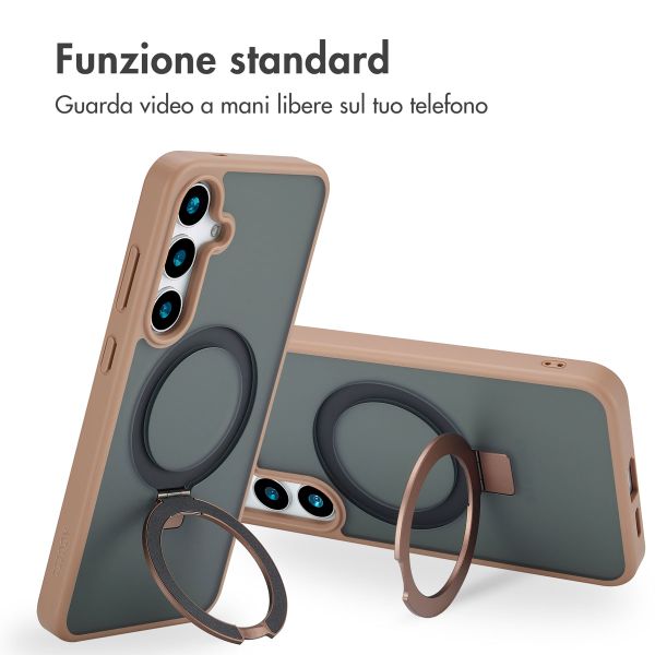 Accezz Cover con anello e supporto con MagSafe Samsung Galaxy S24 Plus - Marrone