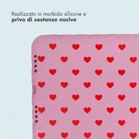 imoshion Cover Posteriore Kidsproof Design con maniglia Apple iPad 11 (2025) 11 pollici A16 / iPad 10 (2022) 10.9 pollici - Cuori rossi
