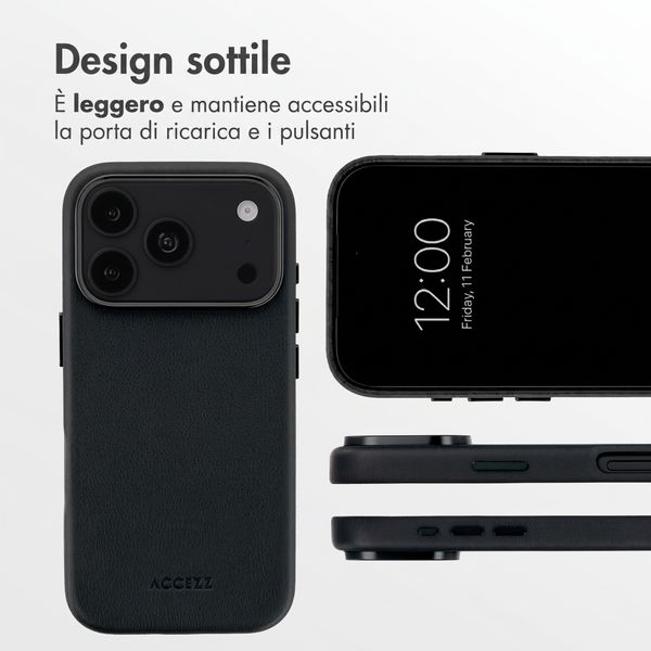Accezz Cover in Pelle con MagSafe Apple iPhone 18 Pro Max / 17 Pro Max - Onyx Black