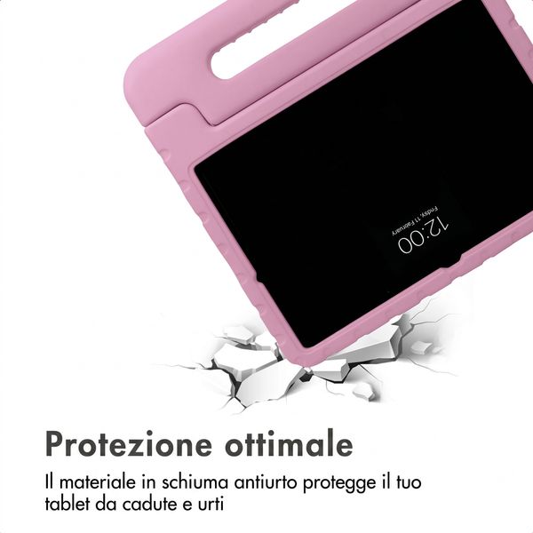 imoshion Cover Posteriore Kidsproof Design con maniglia Samsung Galaxy Tab A11 Plus / A9 Plus - Cuori rossi