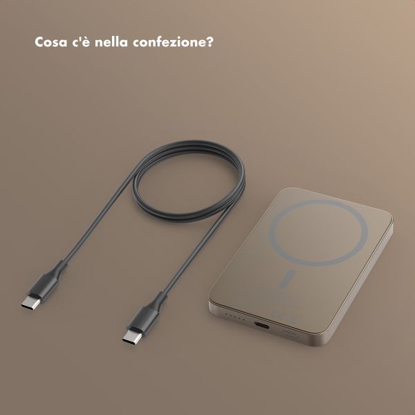 Selencia Vivid Powerbank 5.000 mAh - MagSafe e Qi - Desert Gold / Country Moo'd
