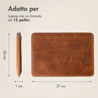 Accezz Cover in pelle per Apple MacBook 15 pollici - Laptopsleeve - Cognac