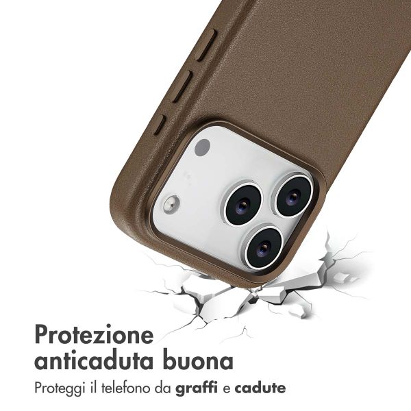 Accezz Cover in Pelle con MagSafe Apple iPhone 17 Pro - Marrone caffè