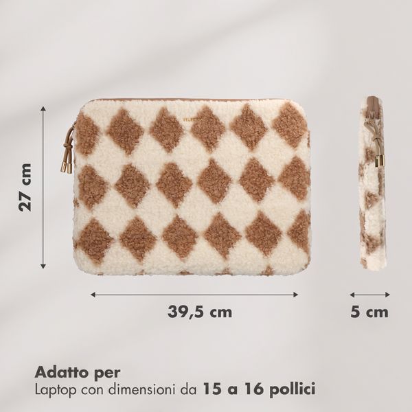 Selencia Cover laptop teddy 15-16 pollici - Checks