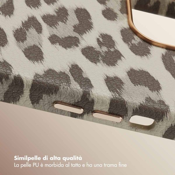 Selencia Cover Sabi Stampa pantera con MagSafe Apple iPhone 15 - Soft Ivory