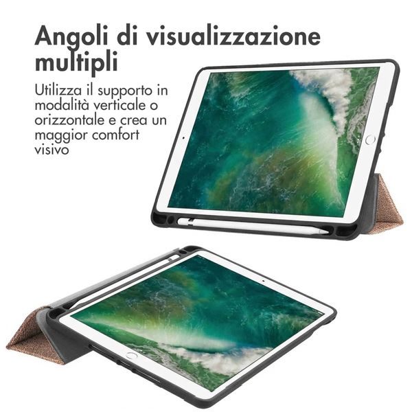 imoshion Cover a libro Trifold Apple iPad 6 (2018) 9.7 pollici / iPad 5 (2017) 9.7 pollici / Air 2 (2014)/Air 1 (2013) - Oro rosa