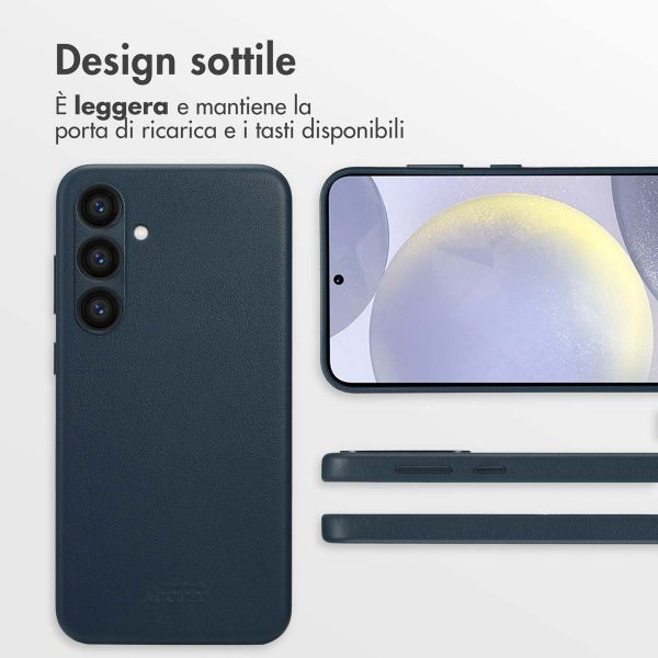 Accezz Cover in Pelle con MagSafe Samsung Galaxy S24 Plus - Nightfall Blue