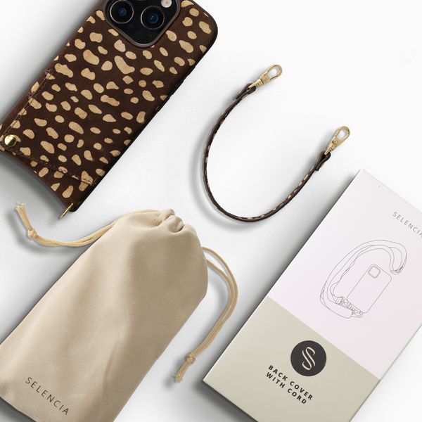 Selencia Nova cover posteriore in vera pelle con portacarte Apple iPhone 16 Pro - Fawn Chic