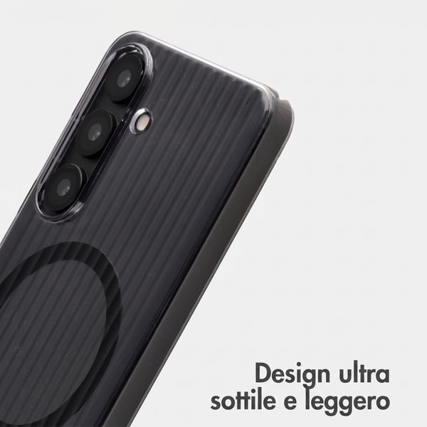 Accezz Cover Lite con MagSafe | Fluted | Samsung Galaxy S25 - Nero