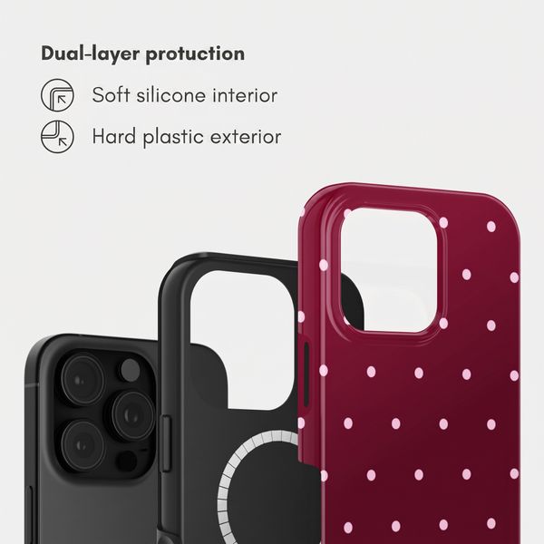 Selencia Vivid Backcover met MagSafe Apple iPhone 16 Pro Max - Happy Dots Burgundy
