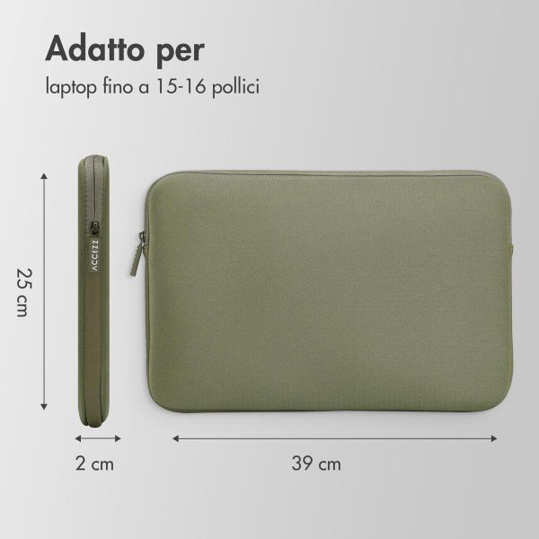 Accezz Cover per laptop 15-16 pollici - Laptopsleeve - Verde