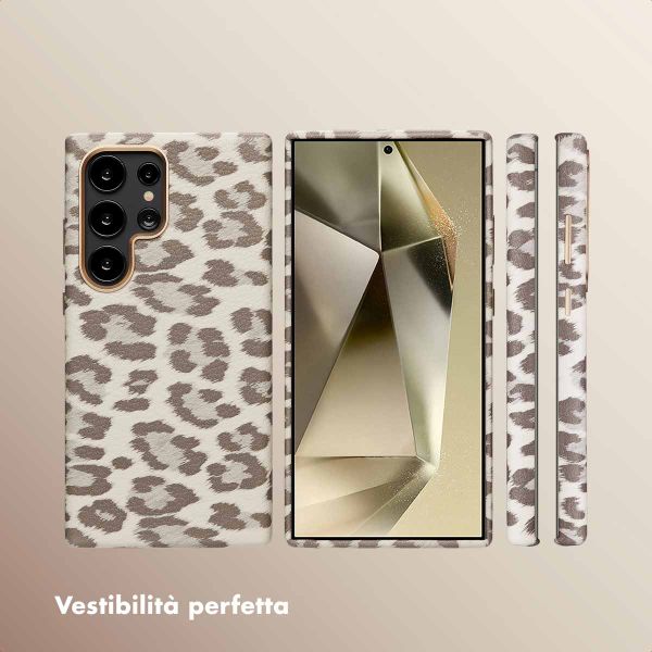 Selencia Cover Sabi Stampa pantera con MagSafe Samsung Galaxy S24 Ultra - Soft Ivory