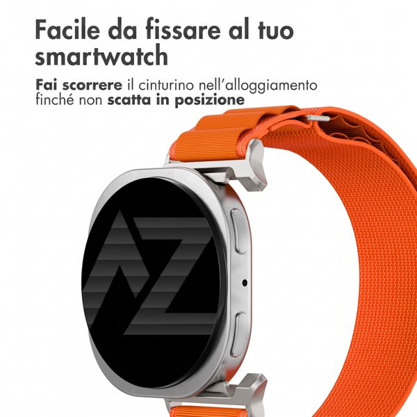 Accezz Cinturino in nylon Alpine Samsung Galaxy Watch 9 (40/44mm) / Watch 8 (40/44mm) / Classic (46mm) - Arancio
