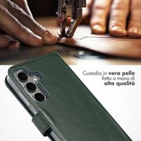 Selencia Cover a libro in vera pelle Samsung Galaxy S25 - Verde