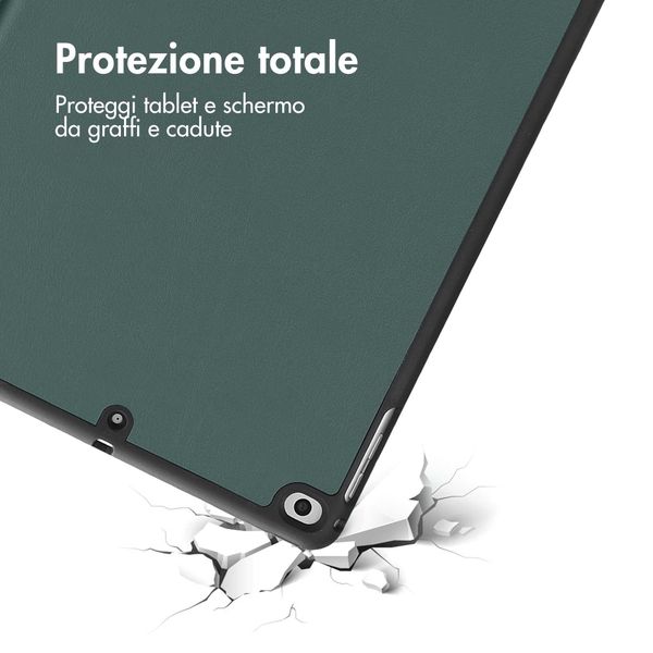 imoshion Cover a libro Trifold Apple iPad 6 (2018) 9.7 pollici / iPad 5 (2017) 9.7 pollici / Air 2 (2014)/Air 1 (2013) - Verde scuro