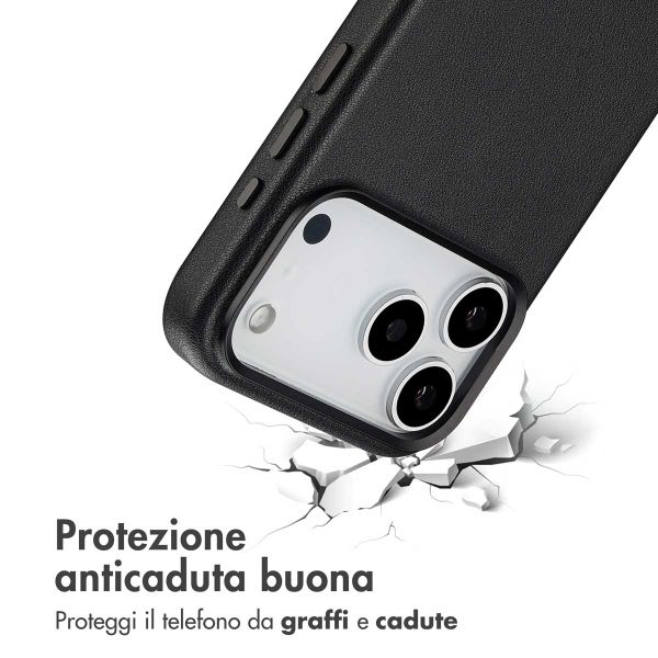 Accezz Cover in Pelle con MagSafe Apple iPhone 17 Pro Max - Onyx Black
