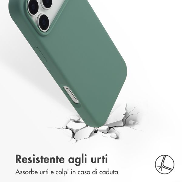Accezz Cover in silicone liquido con MagSafe Apple iPhone 17 Pro Max - Verde scuro
