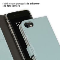 Selencia Cover a libro in vera pelle Apple iPhone SE (2022 / 2020) / 8 / 7 / 6(s) - Air Blue