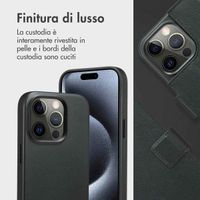 Accezz Cover in pelle 2 in 1 con MagSafe Apple iPhone 15 Pro - Onyx Black