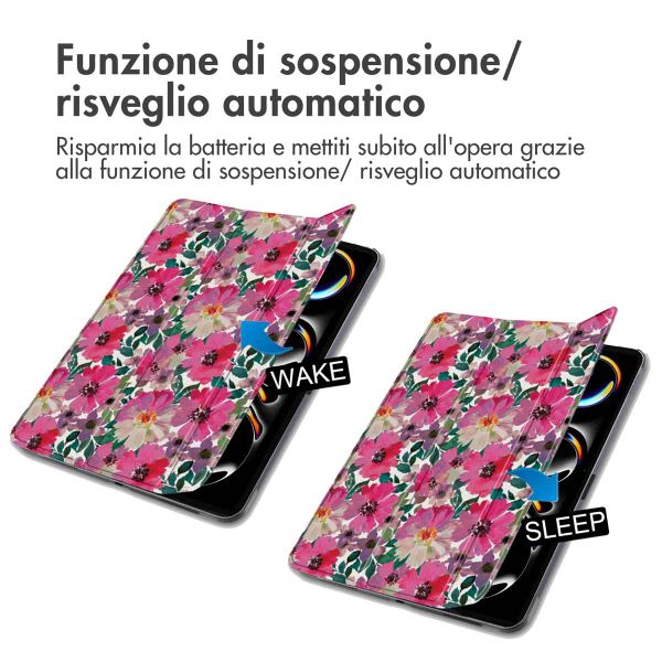 imoshion Cover Trifold Design Apple iPad Pro 11 (2025) M5 / (2024) M4 - Floral Water Color