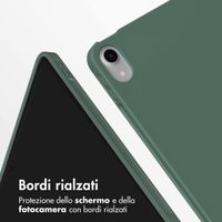 Accezz Cover a libro in silicone Smart Apple iPad Air 11 pollici (2026) M4 / (2025) M3 / (2024) M2 / Air 5 (2022) / Air 4 (2020) - Verde scuro