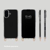 Selencia Cover trasparente con ganci + laccetto da polso Lova Apple iPhone 16 - Arancio