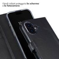 Selencia Cover a libro in vera pelle Apple iPhone 16 Plus - Nero