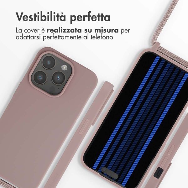 imoshion Cover in Silicone con Cordino Apple iPhone 15 Pro - Sand Pink