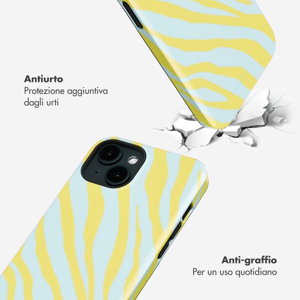 Selencia Cover posteriore Vivid con MagSafe Apple iPhone 14 - Zebra Winter Sky Titanium Yellow