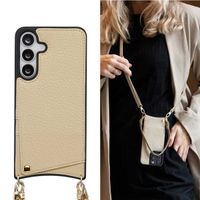 Selencia Cover per telefono Nova con cordino e portacarte Samsung Galaxy S25 FE - Beige