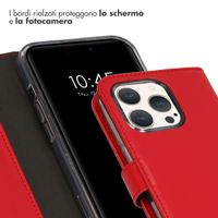 Selencia Cover a libro in vera pelle Apple iPhone 15 Pro - Rosso