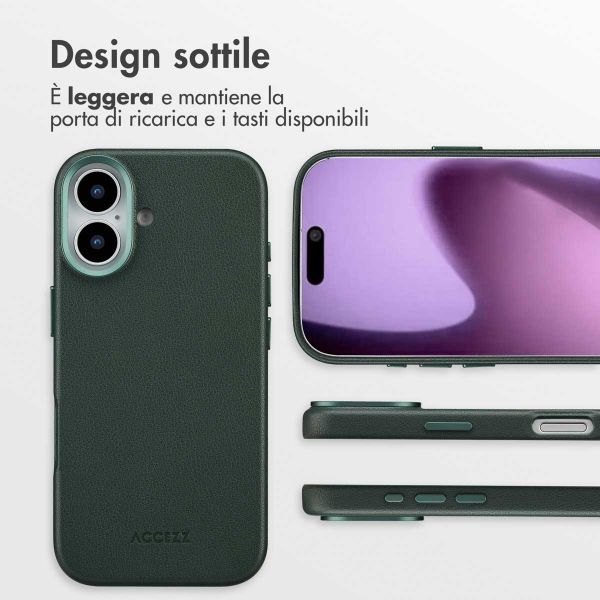 Accezz Cover in Pelle con MagSafe Apple iPhone 17 - Cedar Green