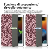 imoshion Cover Trifold Design Apple iPad 9 (2021) 10.2 pollici / iPad 8 (2020) 10.2 pollici / iPad 7 (2019) 10.2 pollici - Bloom Love Blush