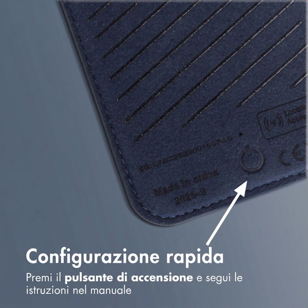 Accezz Portacarte in pelle magnetico - Compatibile con Apple Find My - Nightfall Blue