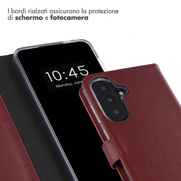 Selencia Cover a libro in vera pelle Samsung Galaxy A57 (5G) - Burgundy