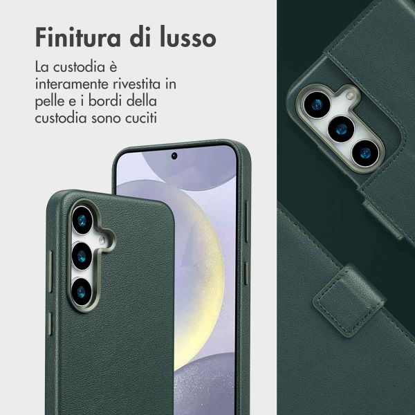 Accezz Cover in pelle 2 in 1 con MagSafe Samsung Galaxy S25 Plus - Cedar Green