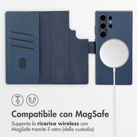 Accezz Cover in pelle 2 in 1 con MagSafe Samsung Galaxy S24 Ultra - Nightfall Blue