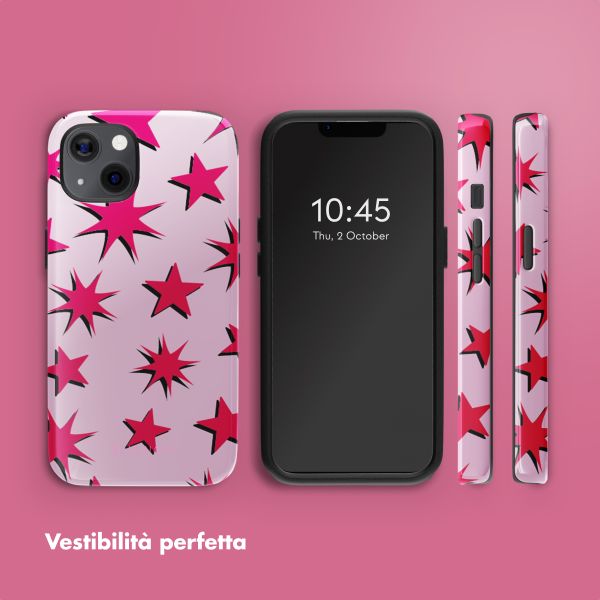 Selencia Cover posteriore Vivid con MagSafe Apple iPhone 13 - Stars Rubine Red Light Pink