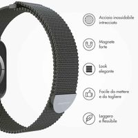 imoshion Cinturino milanese magnetico Apple Watch | 44/45/46/49 mm - Taglia S - Space Grey