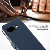 Selencia Cover a libro in vera pelle Google Pixel 9A - Blu